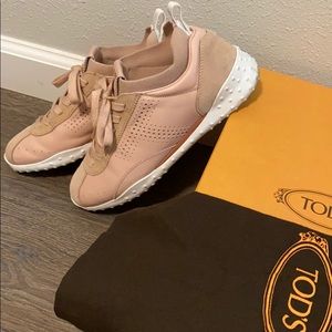 Tod’s pink suede leather sneakers size:38